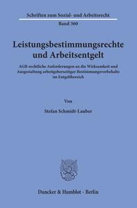 Vorderes Coverbild Leistungsbestimmungsrechte und Arbeitsentgelt.