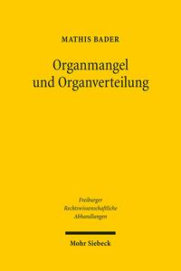 Vorderes Coverbild Organmangel und Organverteilung