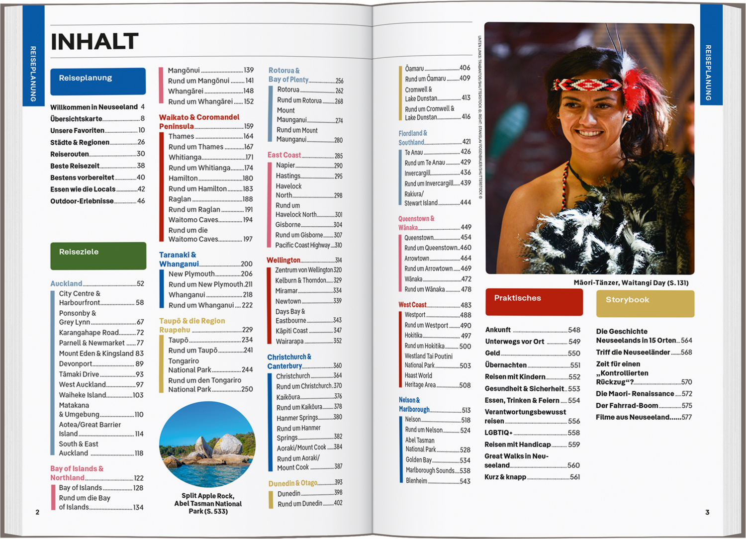 Beispielinhalt (Bild) LONELY PLANET Reiseführer Neuseeland