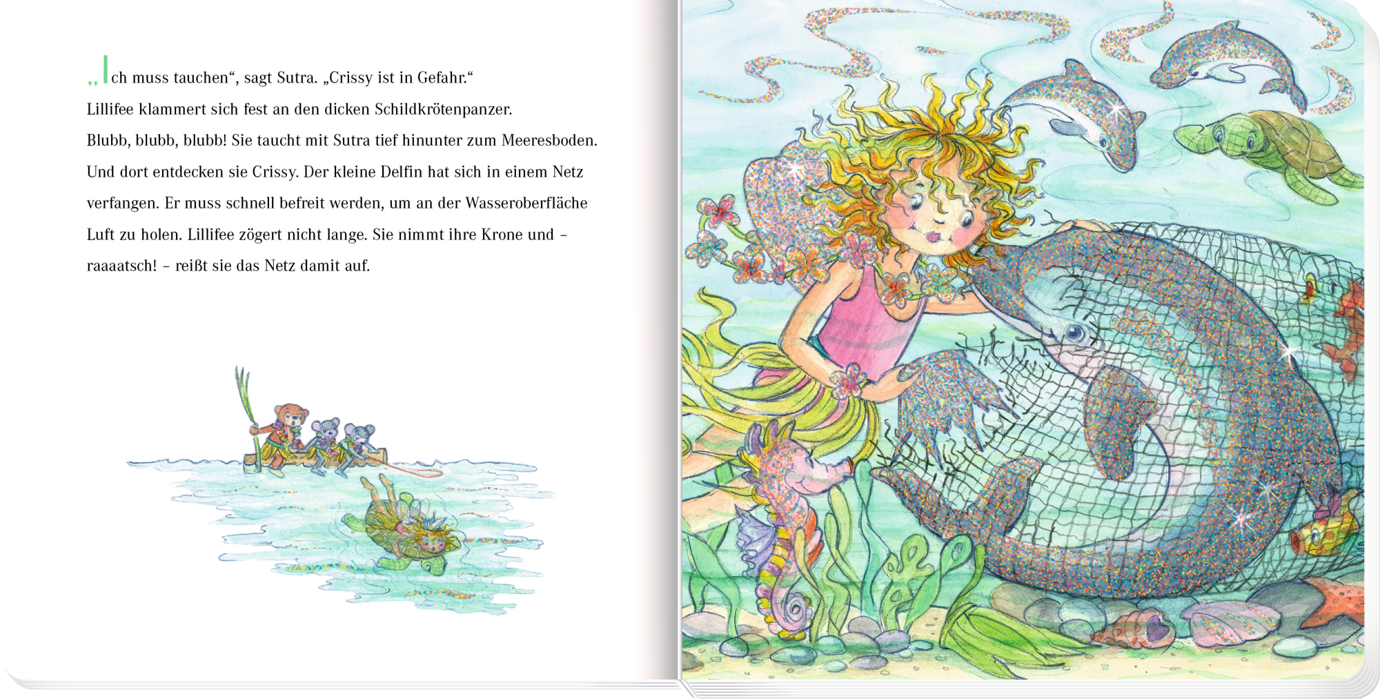 Beispielinhalt (Bild) Prinzessin Lillifee und der kleine Delfin (Pappbilderbuch)
