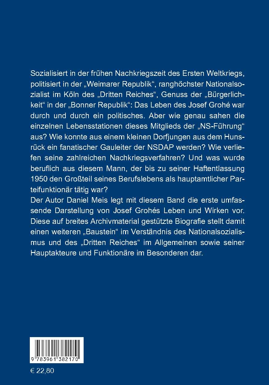 Rückseitencover Josef Grohé (1902-1987)