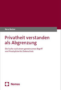 Vorderes Coverbild Privatheit verstanden als Abgrenzung