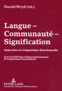 Vorderes Coverbild Langue – Communauté – Signification