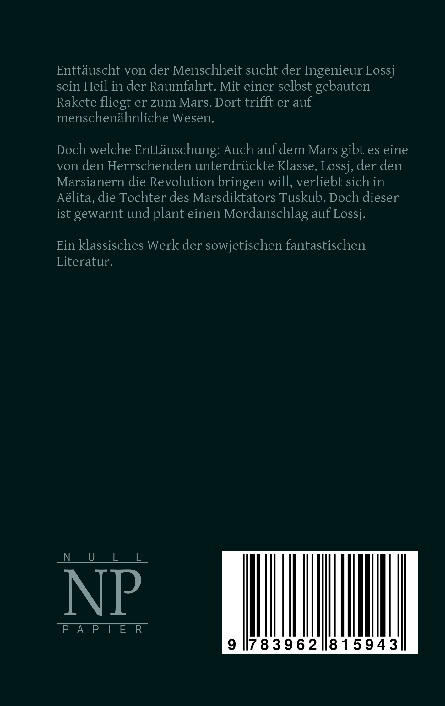 Rückseitencover Aëlita