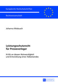 Vorderes Coverbild Leistungsschutzrecht für Presseverleger
