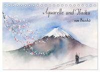 Vorderes Coverbild Aquarelle und Haiku von Basho (Tischkalender 2025 DIN A5 quer), CALVENDO Monatskalender