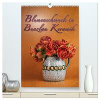 Vorderes Coverbild Blumenschmuck in Bunzlau Keramik (hochwertiger Premium Wandkalender 2025 DIN A2 hoch), Kunstdruck in Hochglanz