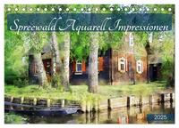 Vorderes Coverbild Spreewald Aquarell Impressionen (Tischkalender 2025 DIN A5 quer), CALVENDO Monatskalender
