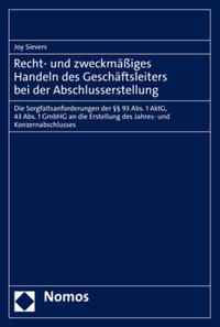 Vorderes Coverbild Recht- und zweckmäßiges Handeln des Geschäftsleiters bei der Abschlusserstellung