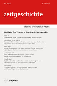 Vorderes Coverbild World War One Veterans in Austria and Czechoslovakia