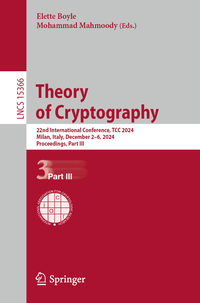 Vorderes Coverbild Theory of Cryptography