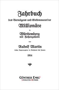 Vorderes Coverbild Jahrbuch des Vermögens und Einkommens der Millionäre in Württemberg mit Hohenzollern 1914