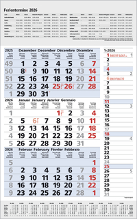 Vorderes Coverbild 3-Monats-Planer Combi Blau 2026
