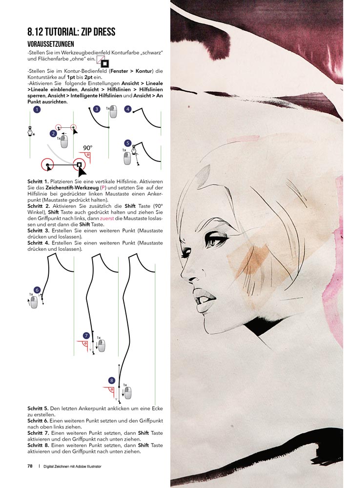 Beispielinhalt (Bild) Modedesign - Digital Zeichnen mit Adobe Illustrator