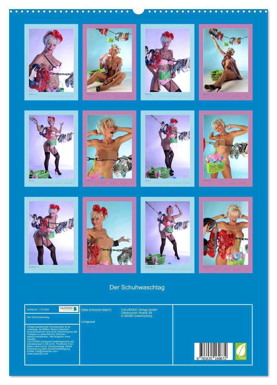 Beispielinhalt (Bild) Der Schuhwaschtag (hochwertiger Premium Wandkalender 2025 DIN A2 hoch), Kunstdruck in Hochglanz