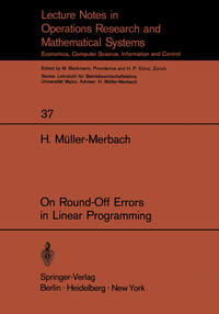 Vorderes Coverbild On Round-Off Errors in Linear Programming