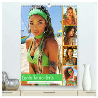Vorderes Coverbild Coole Tatoo-Girls. Hübsch, modern und selbstbewusst (hochwertiger Premium Wandkalender 2026 DIN A2 hoch), Kunstdruck in Hochglanz