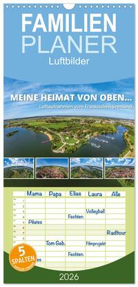 Vorderes Coverbild Familienplaner 2026 - Meine Heimat von oben ... Luftaufnahmen vom Fränkischen Seenland mit 5 Spalten (Wandkalender, 21 x 45 cm) CALVENDO