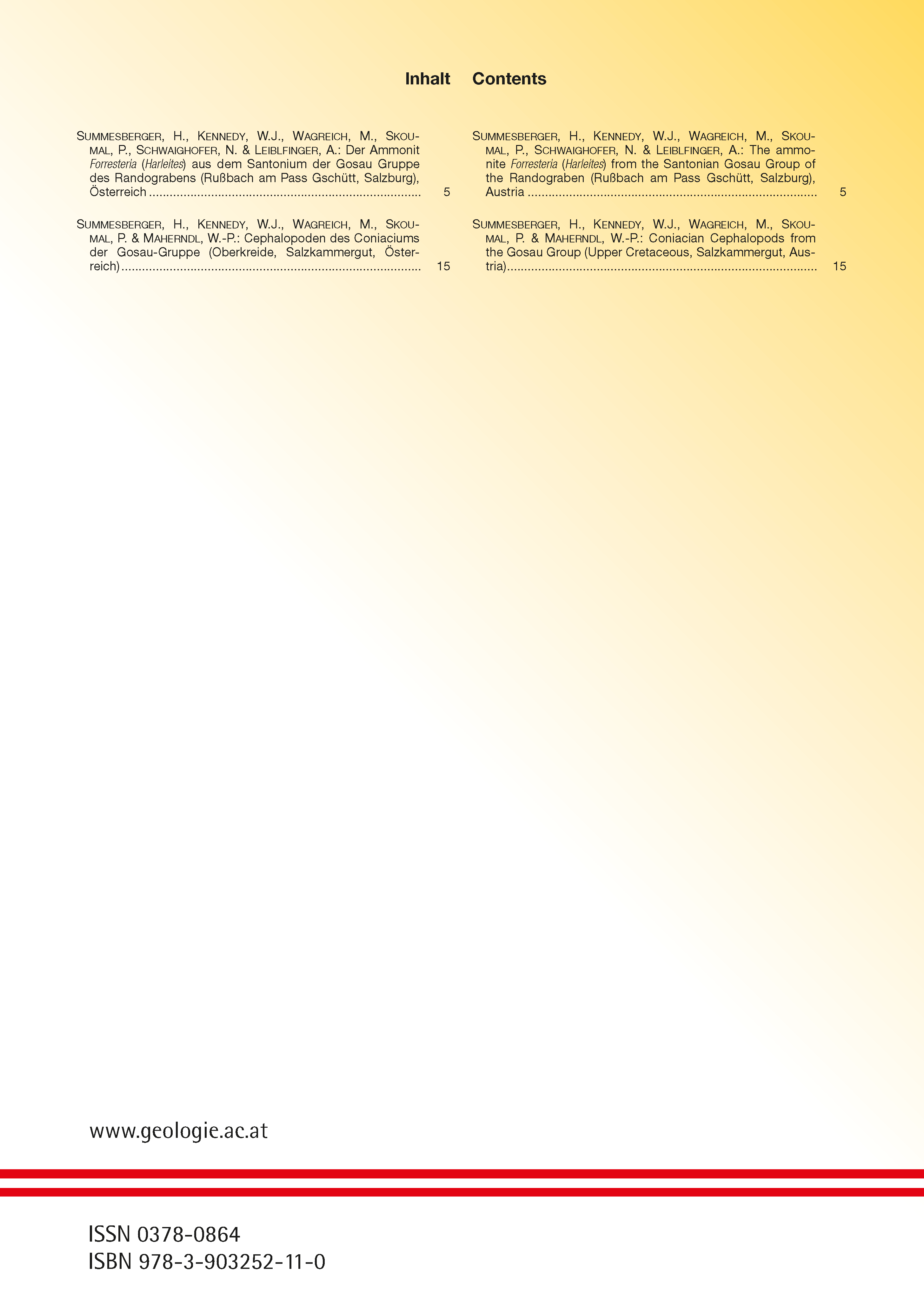 Rückseitencover New results from the Coniacian and Santonian of the Gosau Group (Austria)