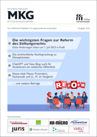 Vorderes Coverbild MkG-Fachinfomagazin Ausgabe 03/23