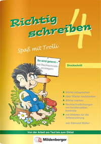 Vorderes Coverbild Richtig schreiben – Spaß mit Trolli, 4. Schuljahr, Druckschrift