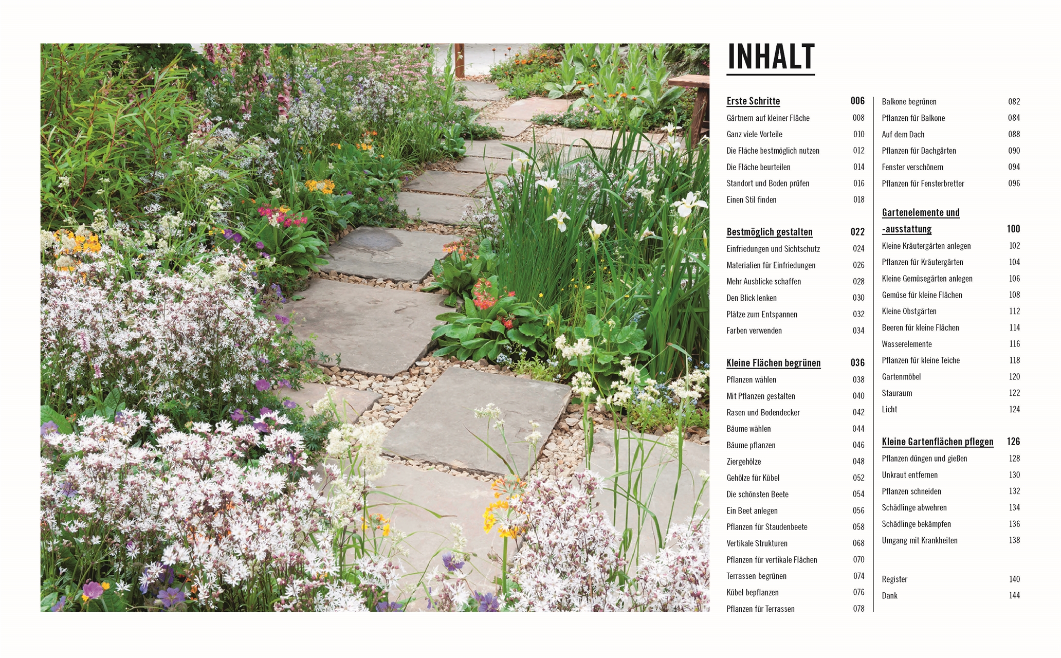 Beispielinhalt (Bild) Grünes Gartenwissen. Kleine Gärten optimal gestaltet