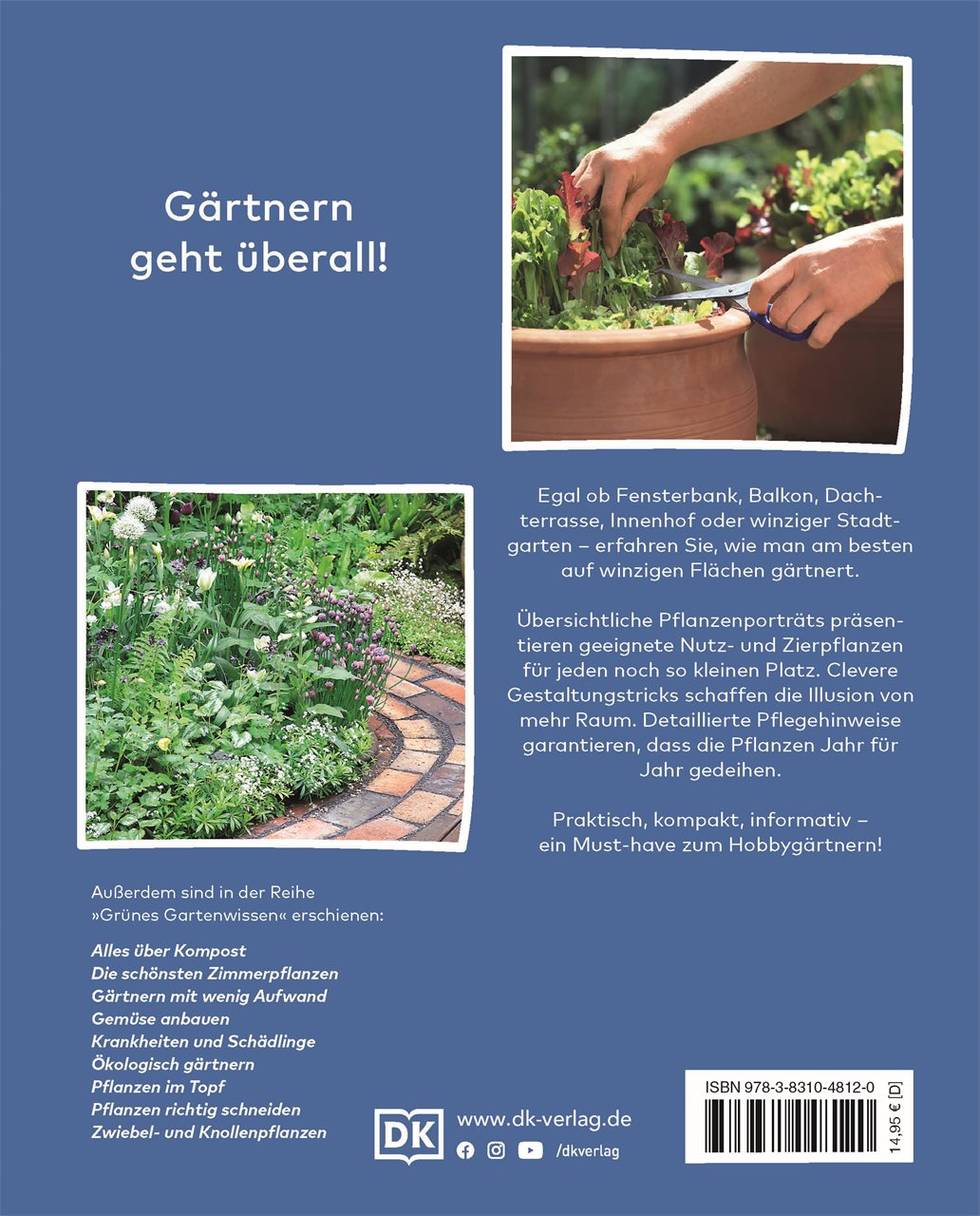 Rückseitencover Grünes Gartenwissen. Kleine Gärten optimal gestaltet