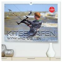 Vorderes Coverbild Kitesurfen - Wind und Wellen (hochwertiger Premium Wandkalender 2025 DIN A2 quer), Kunstdruck in Hochglanz