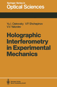 Vorderes Coverbild Holographic Interferometry in Experimental Mechanics