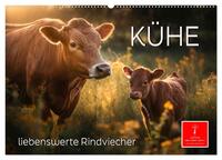 Vorderes Coverbild Kühe - liebenswerte Rindviecher (Wandkalender 2025 DIN A2 quer), CALVENDO Monatskalender