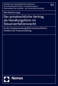 Vorderes Coverbild Der privatrechtliche Vertrag als Handlungsform im Steuerverfahrensrecht
