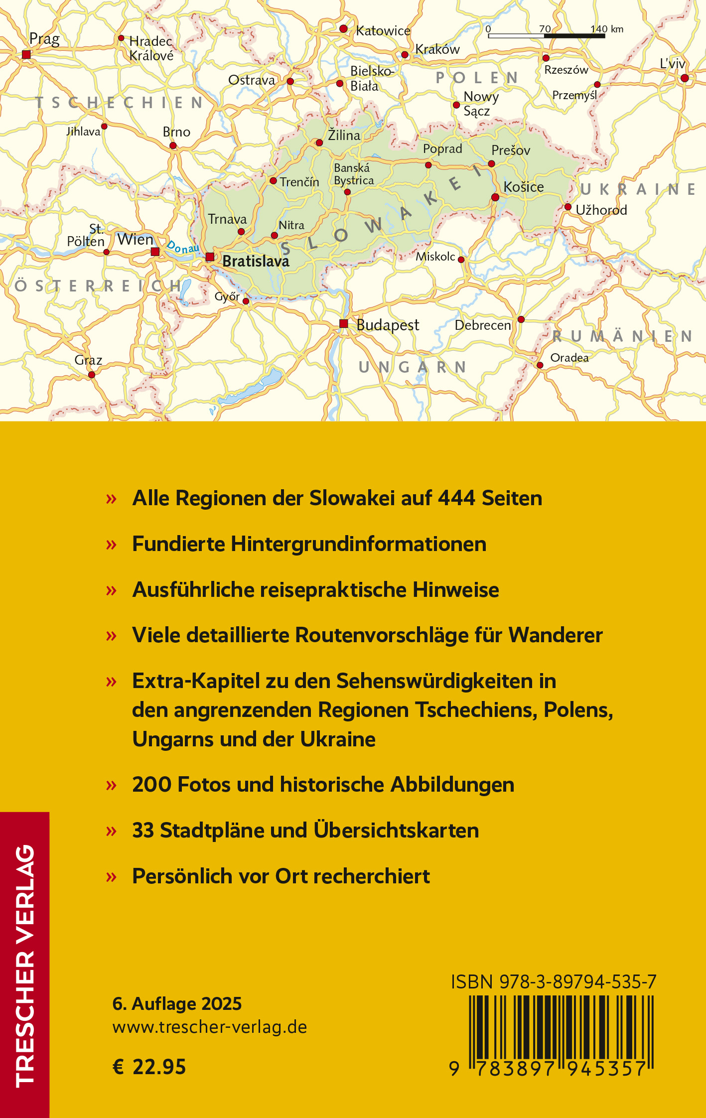 Rückseitencover TRESCHER Reiseführer Slowakei