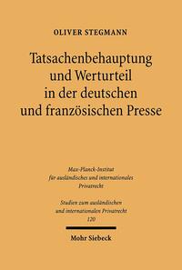 Vorderes Coverbild Tatsachenbehauptung und Werturteil in der deutschen und französischen Presse