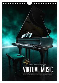 Vorderes Coverbild VIRTUAL MUSIC - Musikinstrumente in Hyperrealistischen Illustrationen (Wandkalender 2025 DIN A4 hoch), CALVENDO Monatskalender