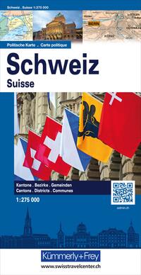 Vorderes Coverbild Kümmerly+Frey Schweiz, Karte politisch 1:275.000