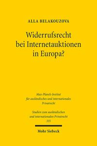 Vorderes Coverbild Widerrufsrecht bei Internetauktionen in Europa?