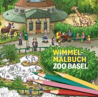 Vorderes Coverbild Wimmel-Malbuch Zoo Basel