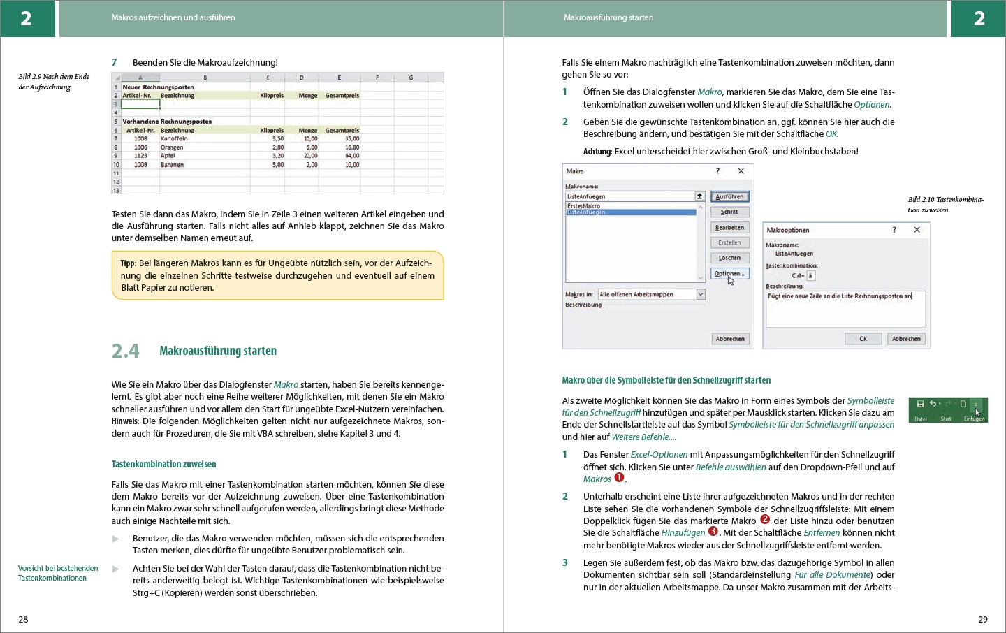 Beispielinhalt (Bild) VBA mit Excel - Der leichte Einstieg: Vom ersten Makro zur eigenen Eingabemaske - Für Excel 2010 bis 2021, 365