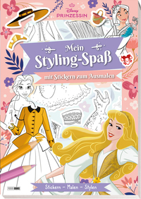 Vorderes Coverbild Disney Prinzessin: Mein Styling-Spaß mit Stickern zum Ausmalen - Stickern - Malen - Stylen