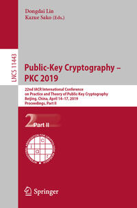 Vorderes Coverbild Public-Key Cryptography – PKC 2019