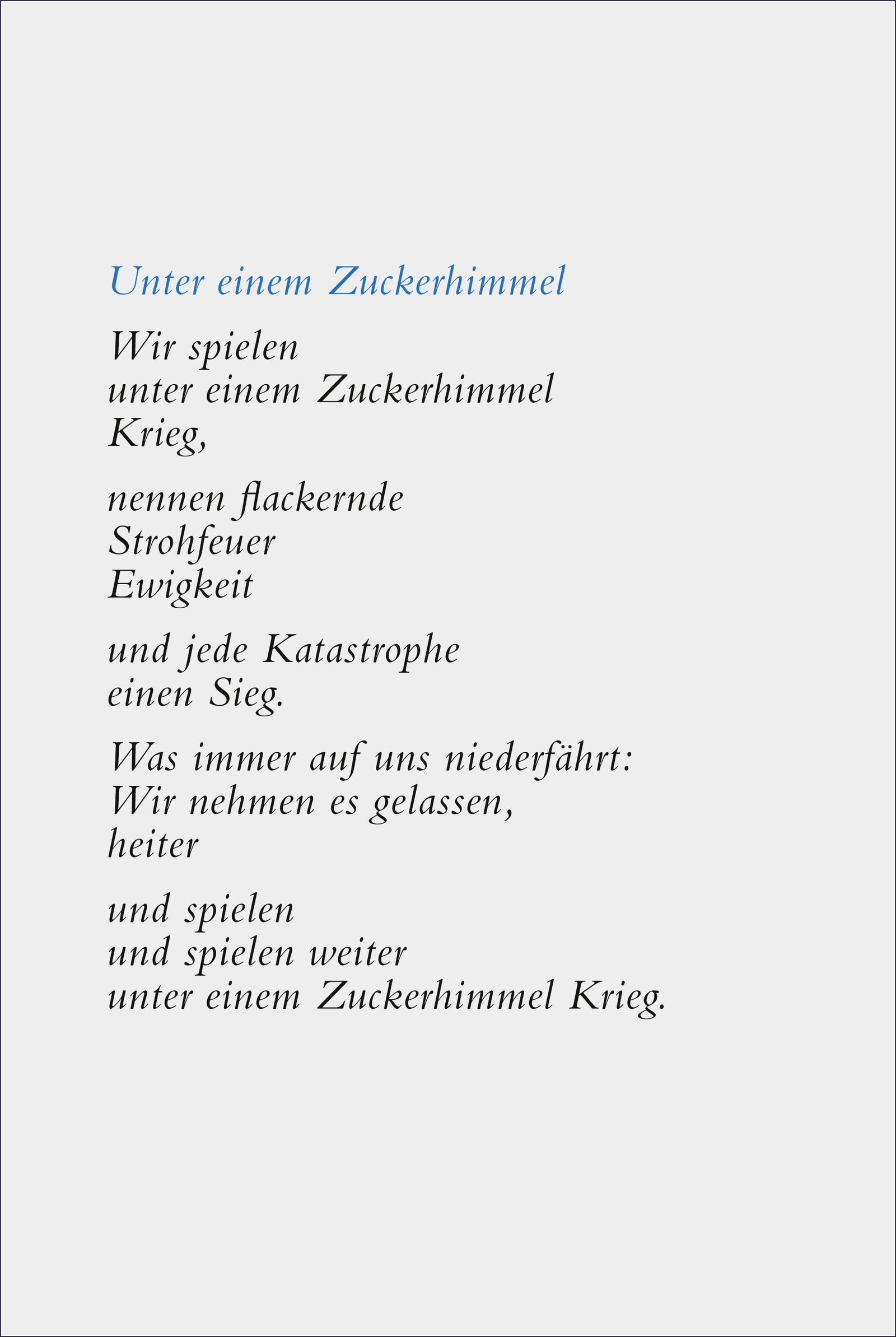 Rückseitencover Unter einem Zuckerhimmel