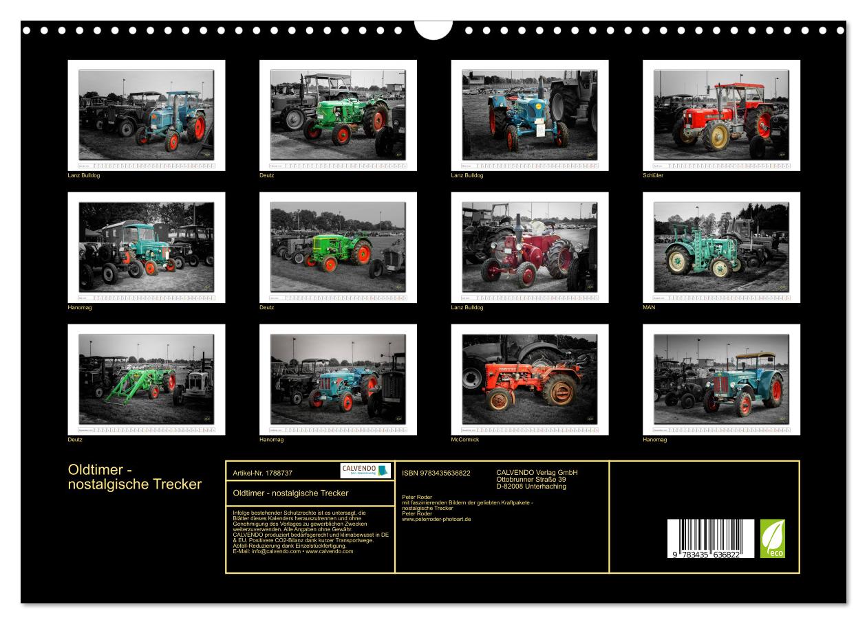 Beispielinhalt (Bild) Oldtimer - nostalgische Trecker (Wandkalender 2025 DIN A3 quer), CALVENDO Monatskalender