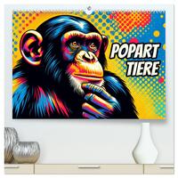 Vorderes Coverbild Popart-Tiere (hochwertiger Premium Wandkalender 2025 DIN A2 quer), Kunstdruck in Hochglanz