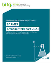 Vorderes Coverbild BARMER Arzneimittelreport 2023