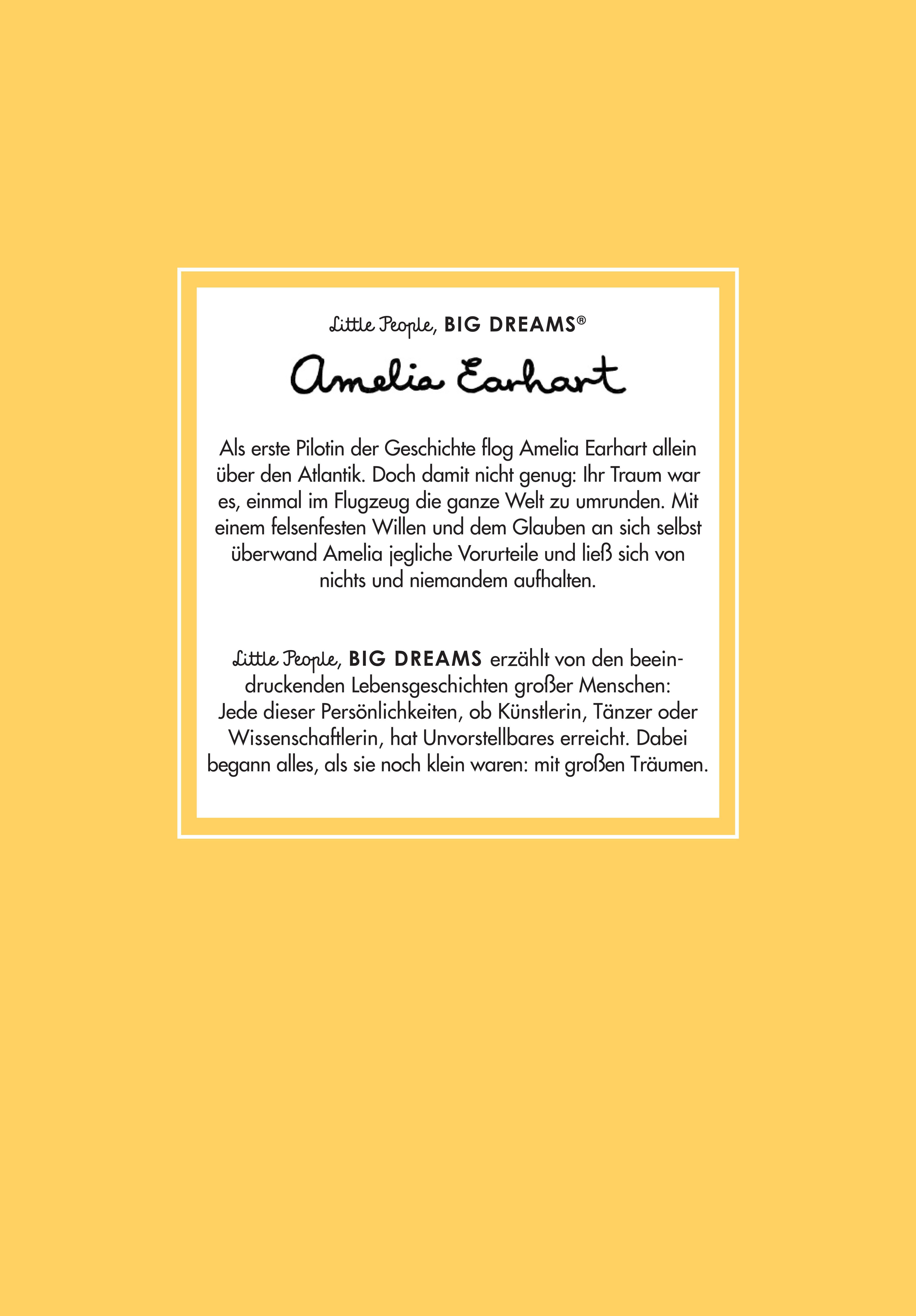 Rückseitencover Amelia Earhart