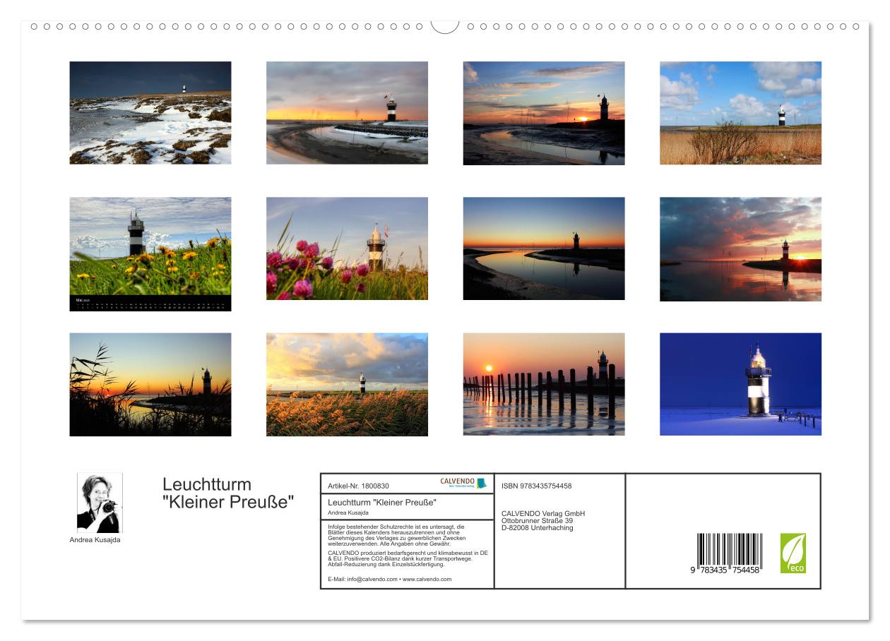 Beispielinhalt (Bild) Leuchtturm "Kleiner Preuße" (hochwertiger Premium Wandkalender 2025 DIN A2 quer), Kunstdruck in Hochglanz