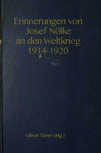 Vorderes Coverbild Erinnerungen von Josef Nölke an den Weltkrieg 1914-1920