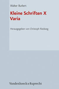 Vorderes Coverbild Kleine Schriften X