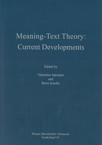Vorderes Coverbild Meaning-Text Theory: Current Developments