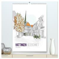 Vorderes Coverbild HATTINGEN GEZEICHNET (hochwertiger Premium Wandkalender 2026 DIN A2 hoch), Kunstdruck in Hochglanz